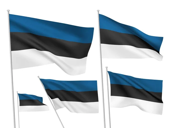 Vector flags of Estonia — Stock Vector