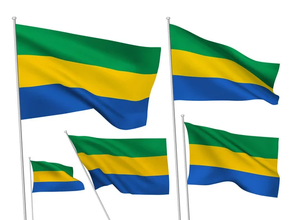 Vector flags of Gabon — Stock Vector