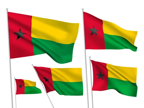 Vector flags of Guinea-Bissau — Stock Vector