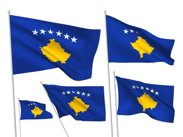 Bandeiras de vetor do Kosovo — Vetor de Stock