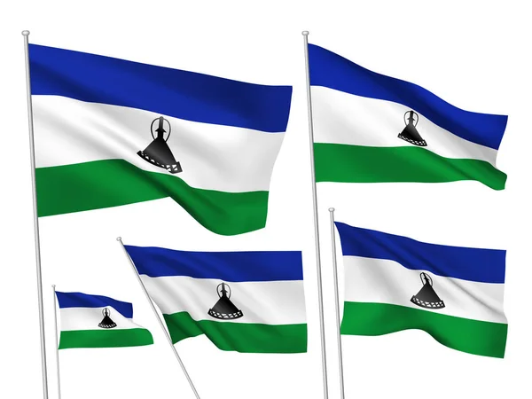 Vector flags of Lesotho — Stock Vector