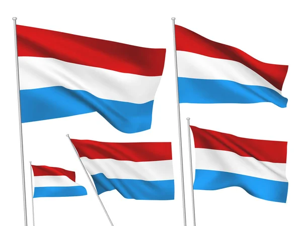 Banderas vectoriales de Luxemburgo — Archivo Imágenes Vectoriales