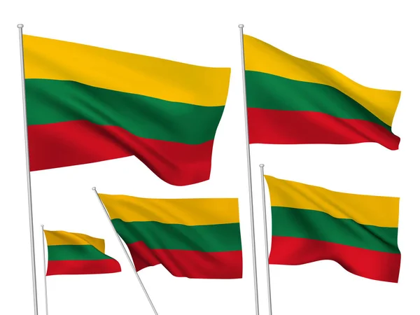 Bandeiras de vetor da Lituânia — Vetor de Stock