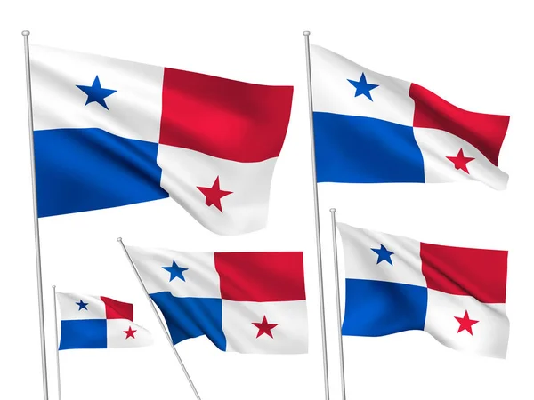 Vector flags of Panama — Stock Vector