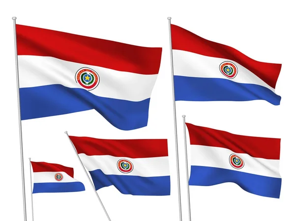 Banderas vectoriales de Paraguay — Vector de stock