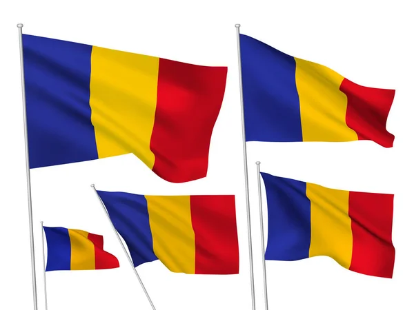 Vector flags of Romania — Stock Vector