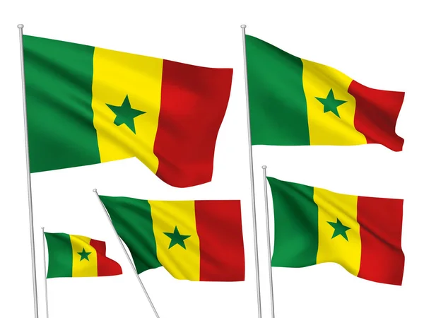 Vector flags of Senegal — Stock Vector