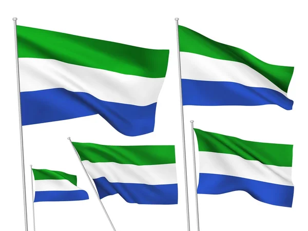 Bandeiras de vetor de Serra Leoa —  Vetores de Stock