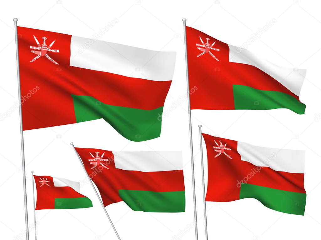 Vector flags of Oman