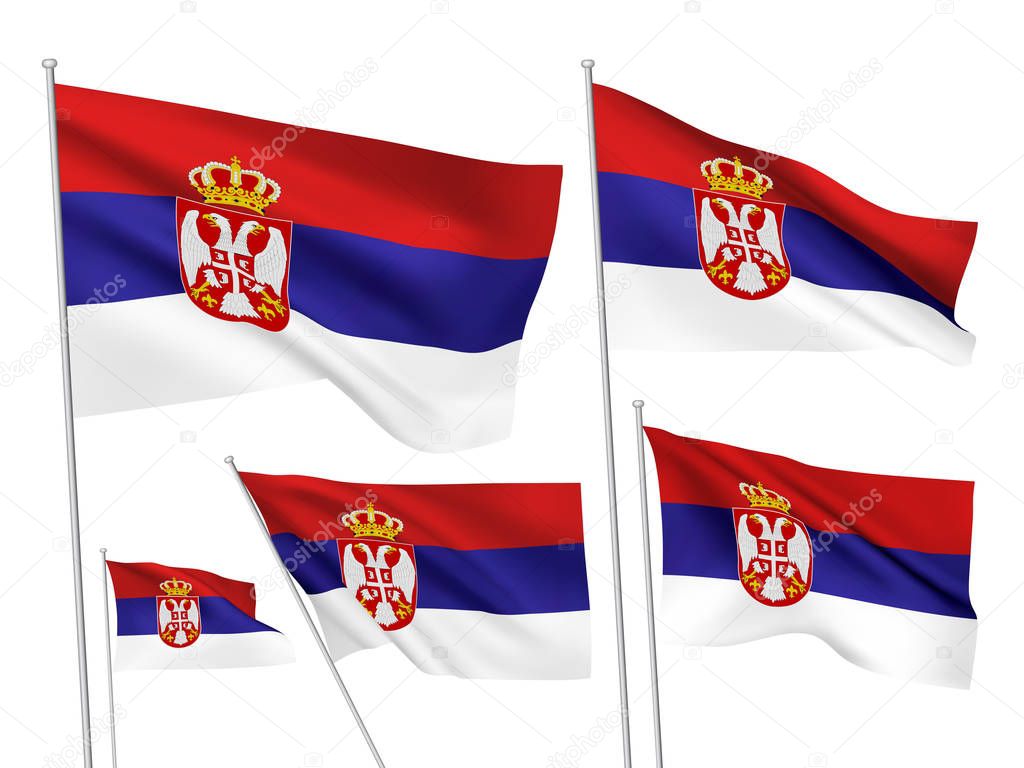 Vector flags of Serbia