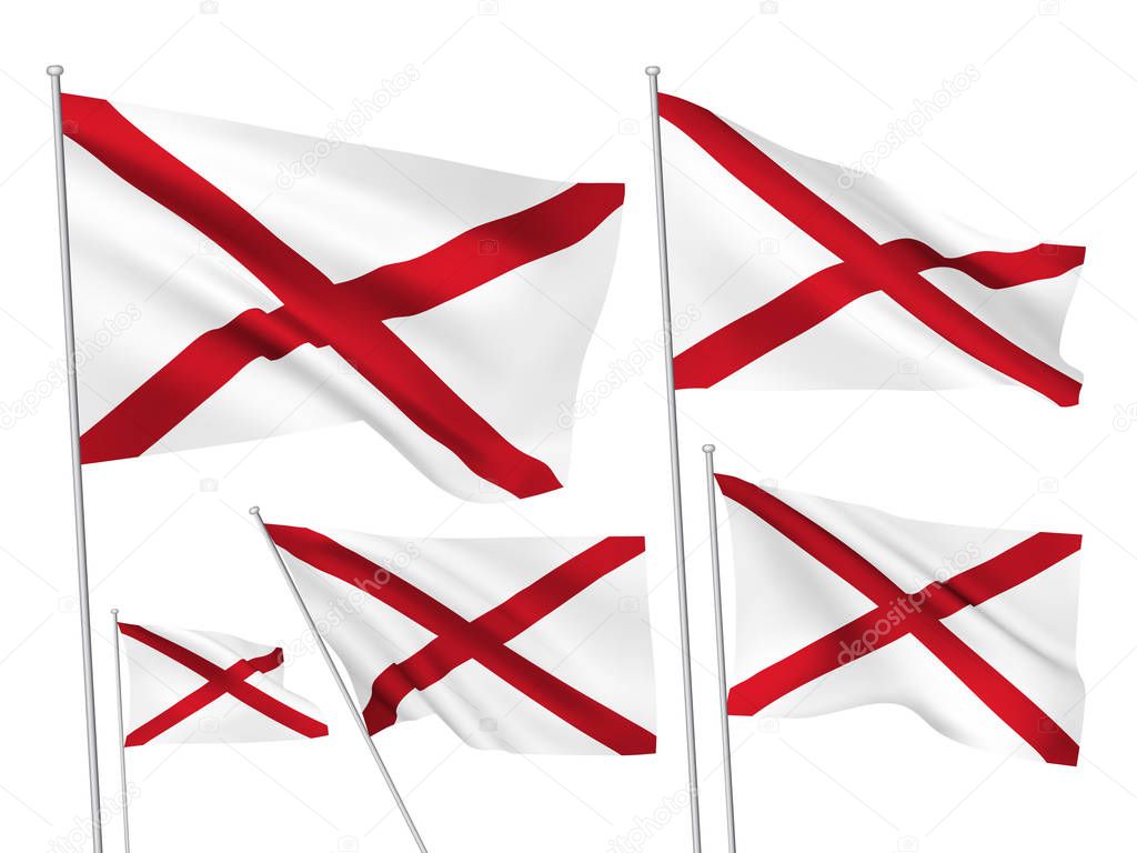 Vector flags of Alabama state