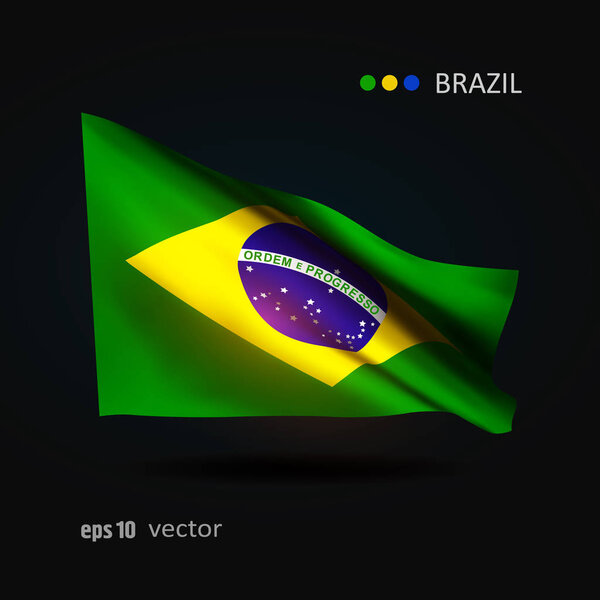 Vector flag of Brazil — Stock Vector