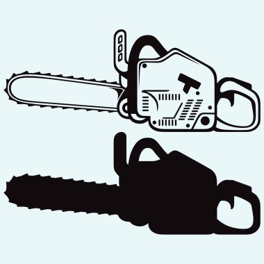 Elektrikli testere. Vector silhouettes