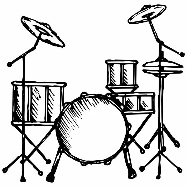 Drums. Vector silhouettes — Stock Vector