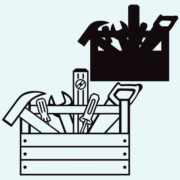 Caja de herramientas con herramientas — Archivo Imágenes Vectoriales
