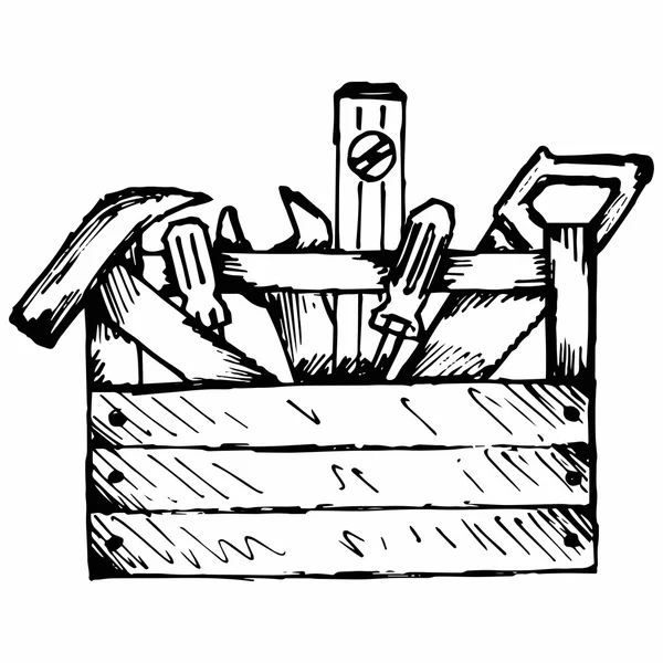 Caja de herramientas con herramientas Ilustraciones De Stock Sin Royalties Gratis