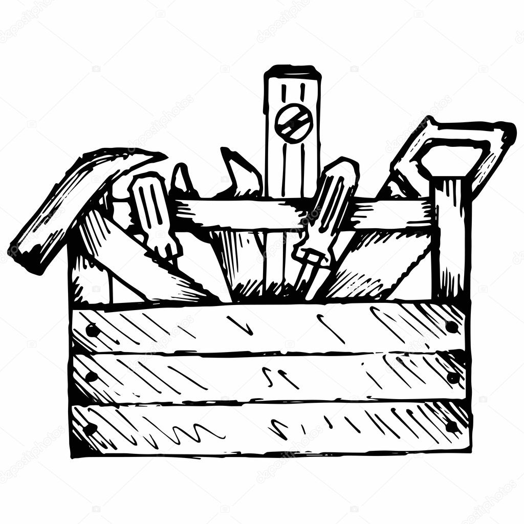 Boîte à outils avec outils — Image vectorielle Kreativ © #125530544
