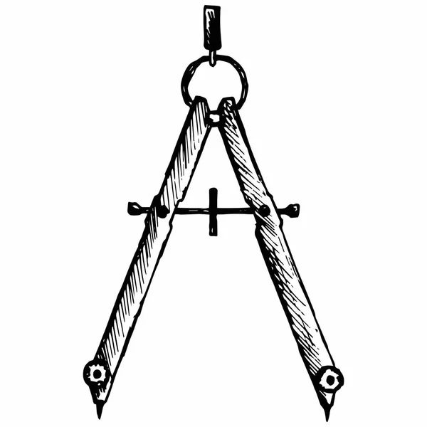 Brújula. Herramientas para dibujar — Vector de stock