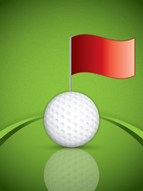 Golf topu ve bayrak