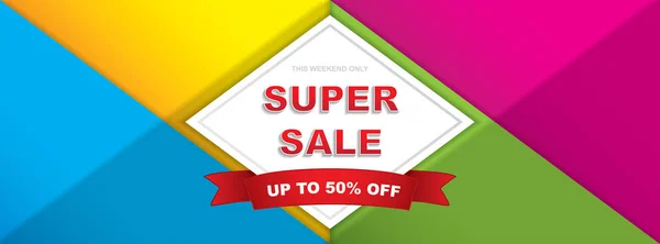 Super Sale banner — Stock Vector