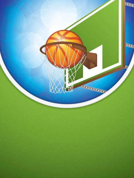 Basketball brochure with hoop and ball — Stock Vector