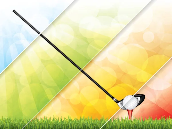 Brochure golf avec club et balle . — Image vectorielle