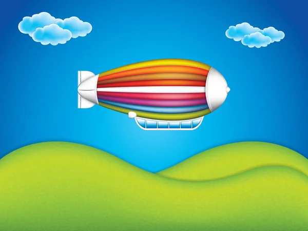 Dirigible en el cielo — Vector de stock