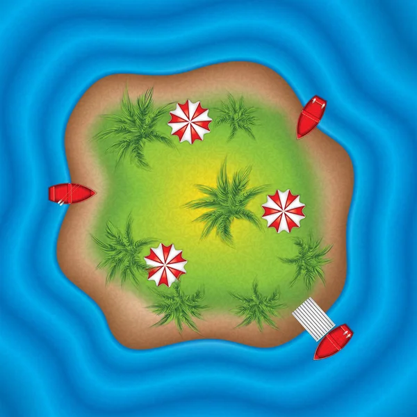 Illustrazione vettoriale dell'isola tropicale — Vettoriale Stock