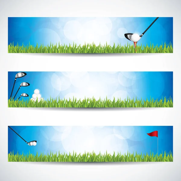 Illustration vectorielle des bannières golf — Image vectorielle