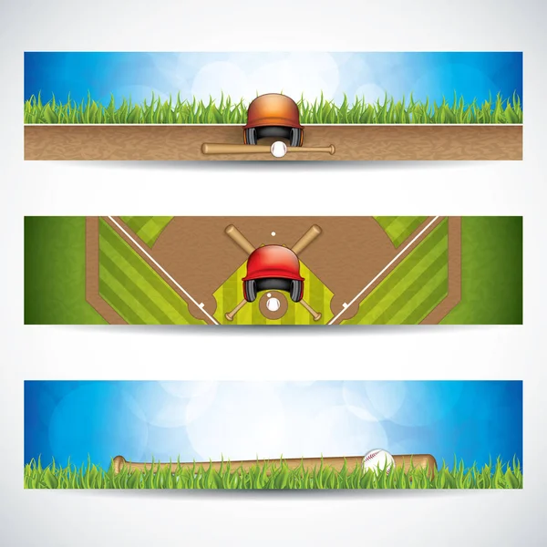 Vektorové ilustrace baseball bannerů — Stockový vektor