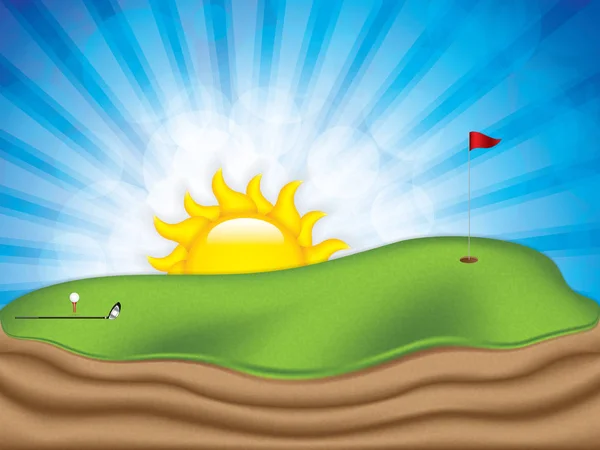 Campo de golf vector — Vector de stock