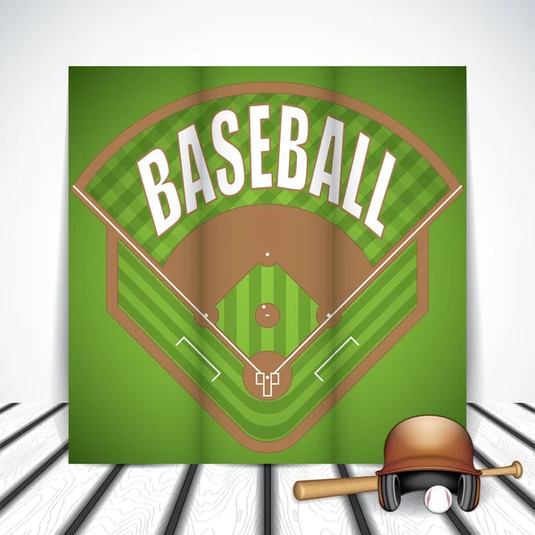 野球三つ折りパンフレット — ストックベクタ