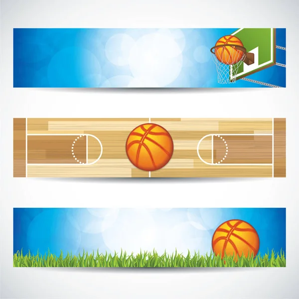 Set of basketball banners — Stock Vector