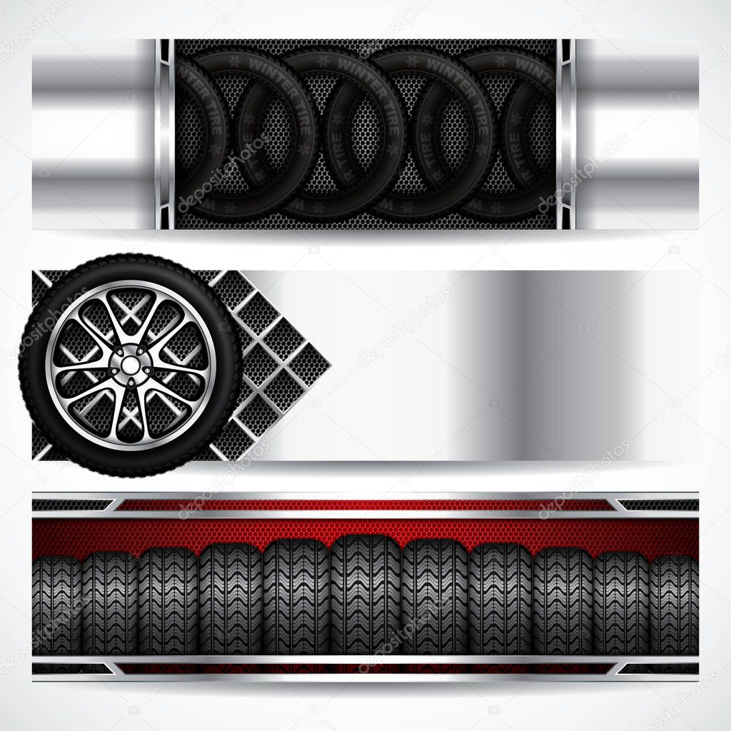 Car tire banners