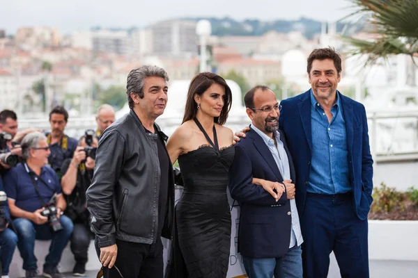 Cannes França Maio 2018 Ricardo Darin Penelope Cruz Asghar Farhadi — Fotografia de Stock