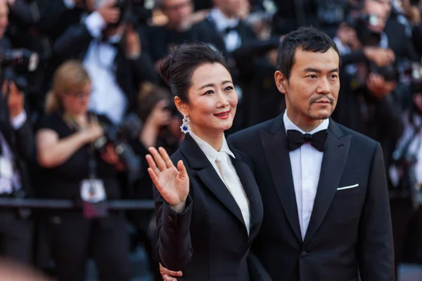 Cannes Francja Maja 2018 Liao Wentylatora Zhao Tao Uczestniczyć Pokaz — Zdjęcie stockowe