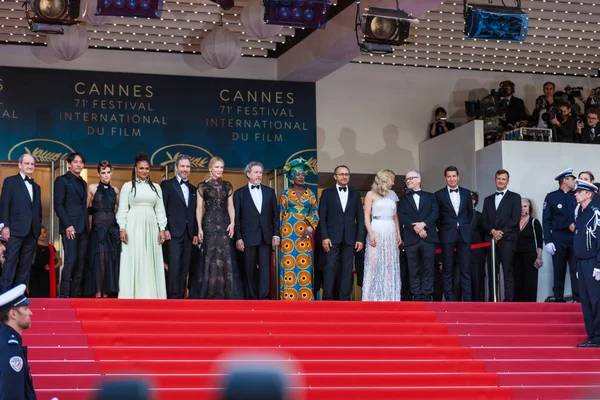 Cannes Francie Května 2018 Členové Poroty Účastní Promítání Všichni Vědí — Stock fotografie