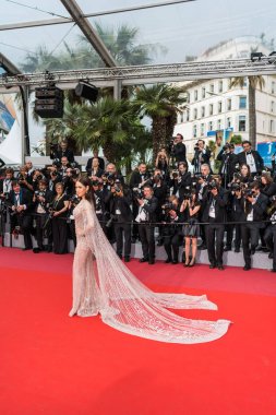 Cannes, Fransa - 10 Mayıs 2018: Araya Hargate üzgünüm Angel (Plaire, Aimer Et Courir Vite) testi ile taranması 71 yıllık Cannes Film Festivali sırasında katılıyor