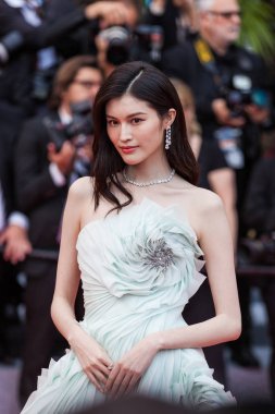 CANNES, FRANCE - MAY 10, 2018: Sui He attending screening of 'Sorry Angel (Plaire, Aimer Et Courir Vite)' during the 71st annual Cannes Film Festival clipart