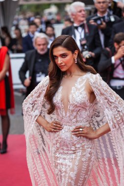 CANNES, FRANCE - MAY 10, 2018: Deepika Padukone attending screening of 'Sorry Angel (Plaire, Aimer Et Courir Vite)' during the 71st annual Cannes Film Festival clipart