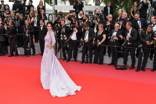 Cannes França Maio 2018 Mallika Sherawat Back Detail Participa Exibição — Fotografia de Stock