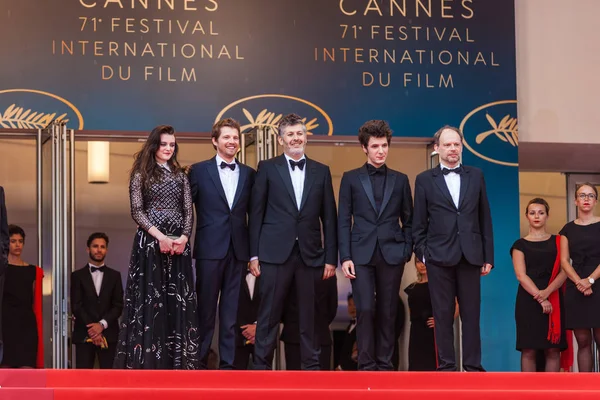 Cannes Frankrike Maj 2018 Denis Podalydes Vincent Lacoste Christophe Honore — Stockfoto