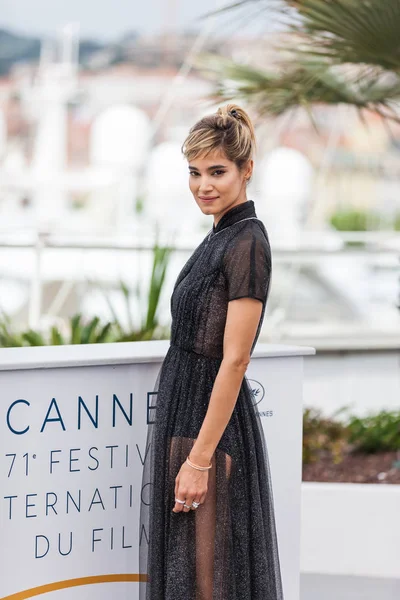 Cannes Franciaország 2018 Május Algériai Színésznő Sofia Boutellaval Részt Vevő — Stock Fotó