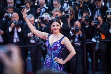 Cannes, Fransa - 12 Mayıs 2018: Aishwarya Rai 'Kızlar güneşin (Les Filles Du Soleil)' in tarama 71 yıllık Cannes Film Festivali sırasında katılıyor