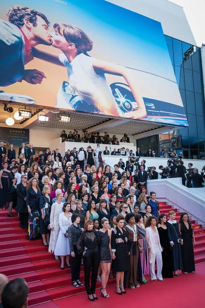 Cannes France May 2018 Film Representatives Pose Red Carpet Screening — Stock Photo, Image
