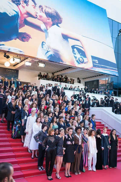 Cannes França Maio 2018 Representantes Cinema Posam Tapete Vermelho Exibição — Fotografia de Stock
