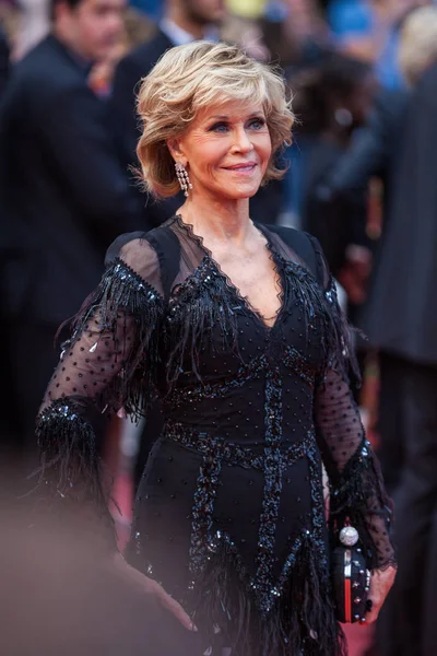 Cannes Francja Maja 2018 Jane Fonda Uczęszcza Pokaz Tonąć Lub — Zdjęcie stockowe