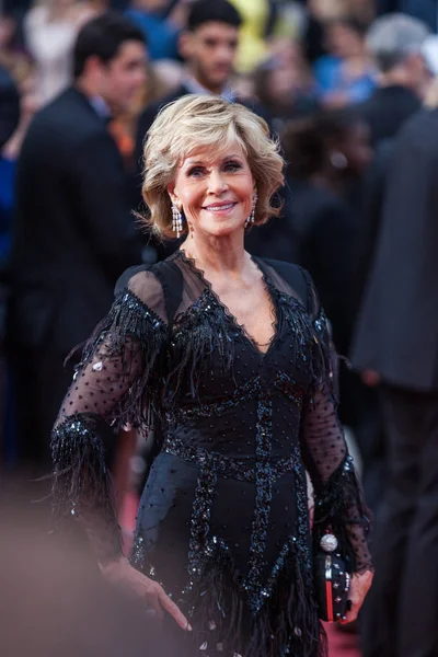 Cannes Francja Maja 2018 Jane Fonda Uczęszcza Pokaz Tonąć Lub — Zdjęcie stockowe