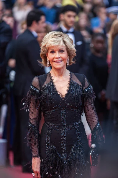 Cannes Francja Maja 2018 Jane Fonda Uczęszcza Pokaz Tonąć Lub — Zdjęcie stockowe