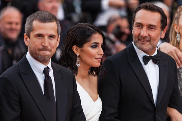 Cannes Frankrig Maj 2018 Guillaume Canet Leila Bekhti Instruktør Gilles - Stock-foto